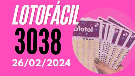 resultado da lotofácil concurso 3038